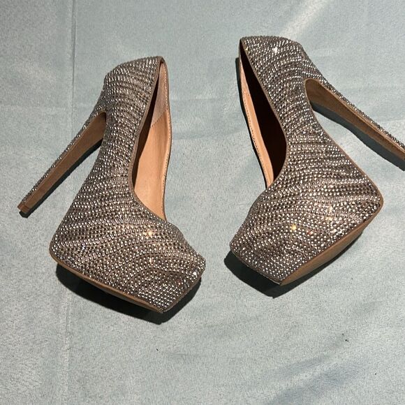 LUXE by JUSTFAB Platform sparkly stilettos size 8.  B56 - Picture 4 of 9